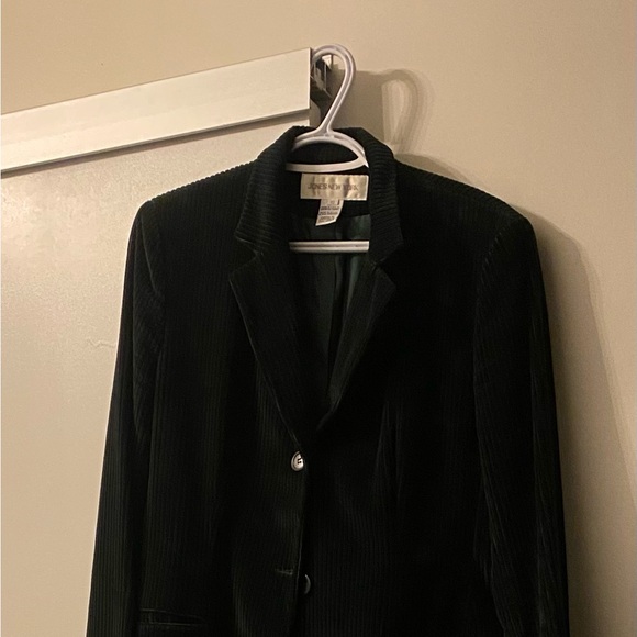 Emerald green courderoy long blazer - Picture 2 of 2